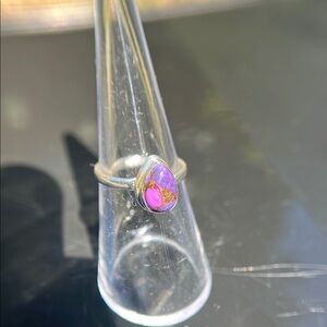 Purple Mojave turquoise gemstone sterling silver ring